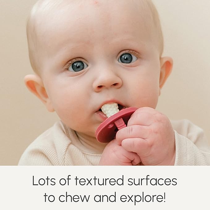 SoothiPop (2 Pack) 3 Month+ Silicone Pacifier Shaped Baby Teething Toy - Freezable & Chewable Baby Teether
