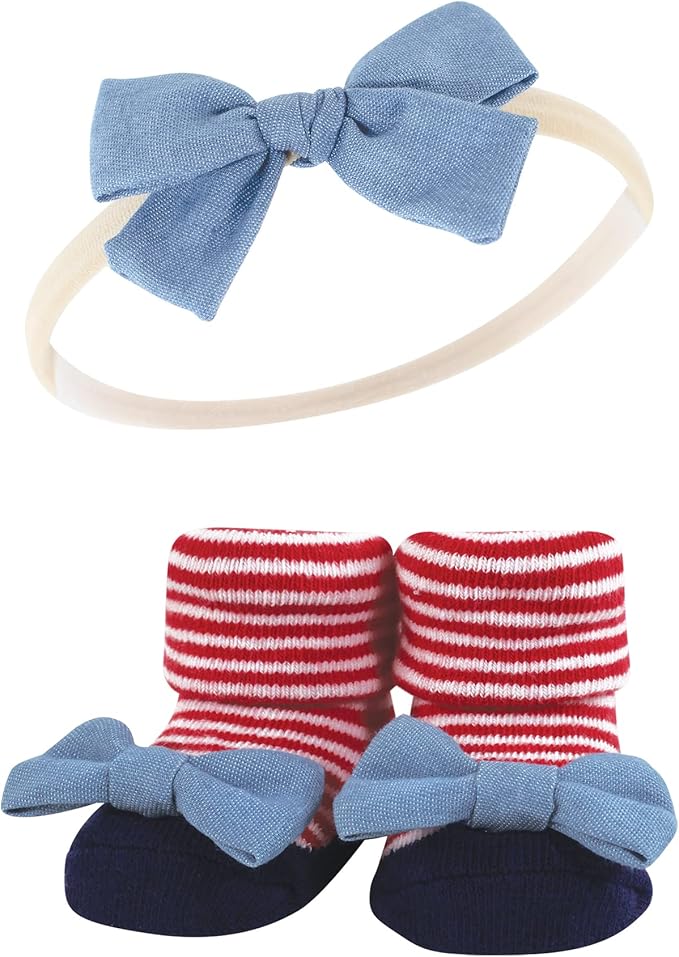 Hudson Baby Girl's Headband and Socks Giftset