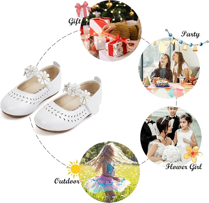 Felix & Flora Girls Toddler Little Ballet Shoes - Flower