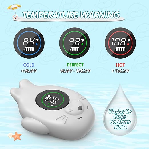 Rechargeable Bath Thermometer Baby Safety, Bath Temp Thermometer for Tub