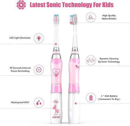 Dada-Tech Baby/Kids Electric Toothbrush Replacement Heads for DT-BB1, DT-K6, SG-513, SG-977 - Pack of 4 (Medium)