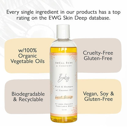 SoCal Suds & Company - 2-in-1 Organic Gel Baby Shampoo & Body Wash 12oz