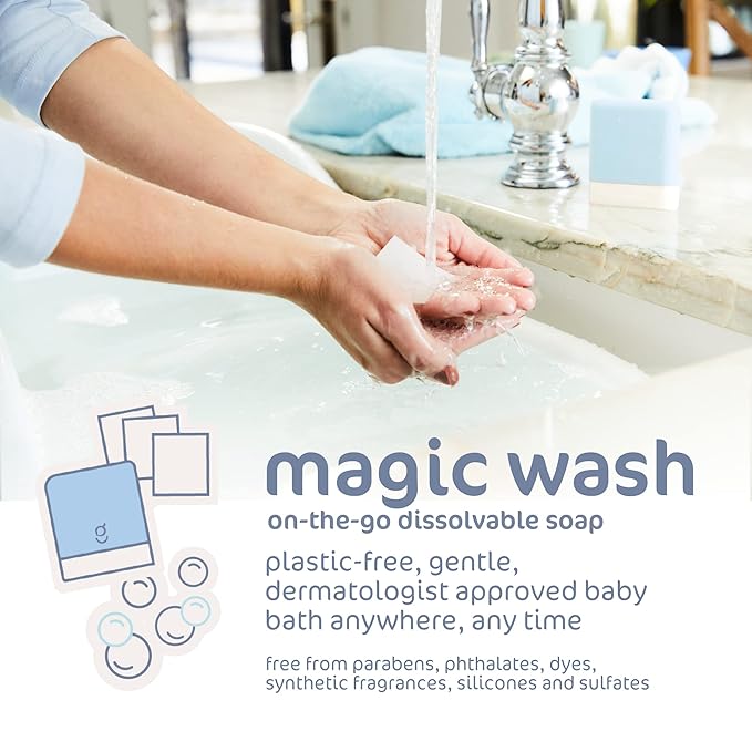 Goodnest® Baby & Toddler Travel Soap Sheets, Dissolving Baby Travel Soap Sheets 4 Packs 20 Sheets, 80 Total