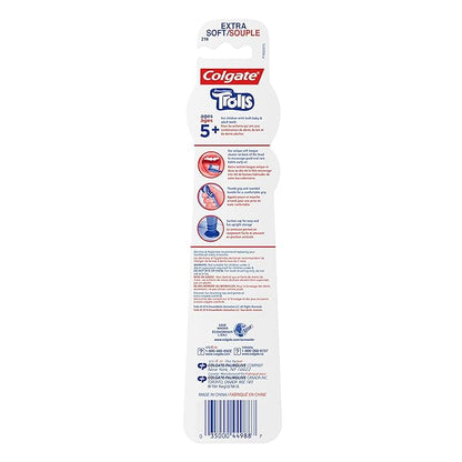 Colgate Kids Toothbrush, Trolls, Extra Soft Toothbrush with Suction Cup, 4 Pack