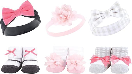 Hudson Baby Girl's Headband and Socks Giftset
