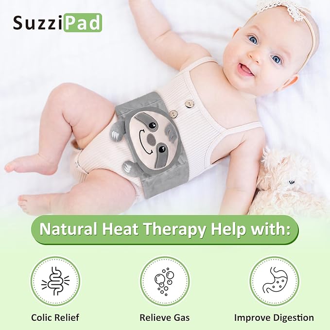 SuzziPad Baby Belly Band for Gas and Colic Relief, Baby Heated Tummy Wrap for Infants Colic Calm