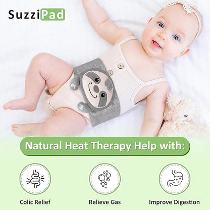 SuzziPad Baby Belly Band for Gas and Colic Relief, Baby Heated Tummy Wrap for Infants Colic Calm