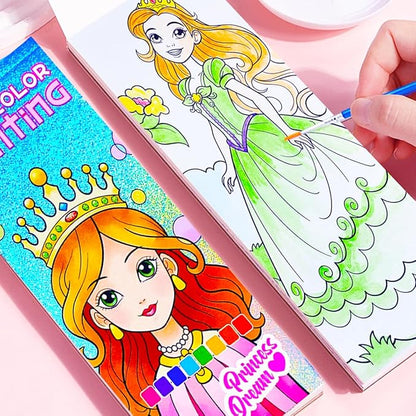 BAOXUE Water Color Paint Sets for Kids, Pocket Watercolor Painting Coloring Book, Paint with Water Books for Kids Ages 4-8, Art Craft Set for Girls Boys Drawing with Brush