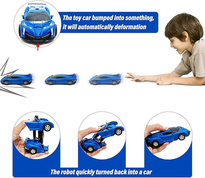 CDDZSW 4 Pack 3-5 Years Old Boys Toddler Pull Back Transforming Toy Cars, Pull Back Truck Toys for Boys and Girls 3 Years