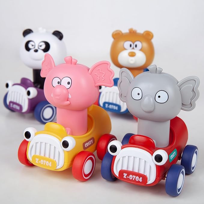 Animal Car Toy Press and Go Toy Cars for 1 2 3 Year Old,Birthday Gift for Toddlers 1-3 1 Year 12 18 4