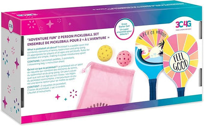 3C4G: Adventure Fun: 2 Person Pickleball Set - Play Pickleball Anywhere Your Heart Desires, Drawstring Dag Included, Make It Real, Three Cheers For Girls, Tween & Girls, Kids Ages 8+