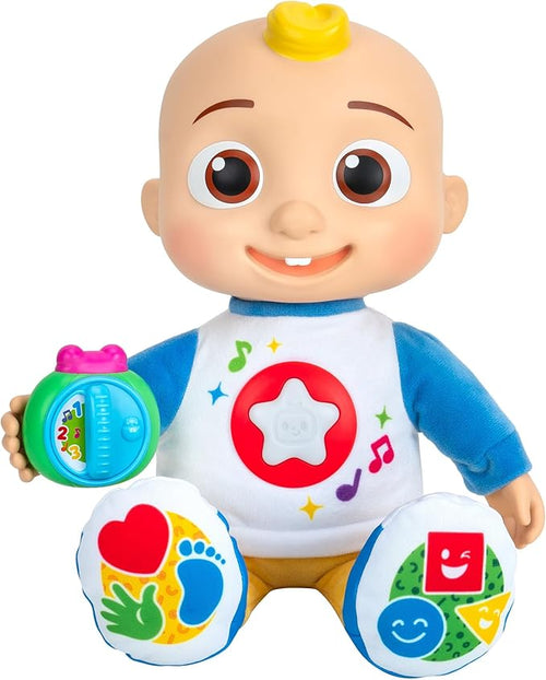 CoComelon Discover ‘N Play JJ - Explore Shapes, Colors, ABC’s, 123’s, Listen to 5 Fan-Favorite Songs, and 50+ Phrases - Feature Plush 10” JJ Doll for Kids and Preschoolers - 18 Months +