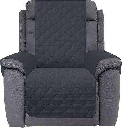CHHKON Waterproof Nonslip Recliner Cover Stay in Place, Dog Couch Chair Cover Furniture Protector, Ideal Loveseat Slipcovers for Pets and Kids (Dark Grey, 23'')