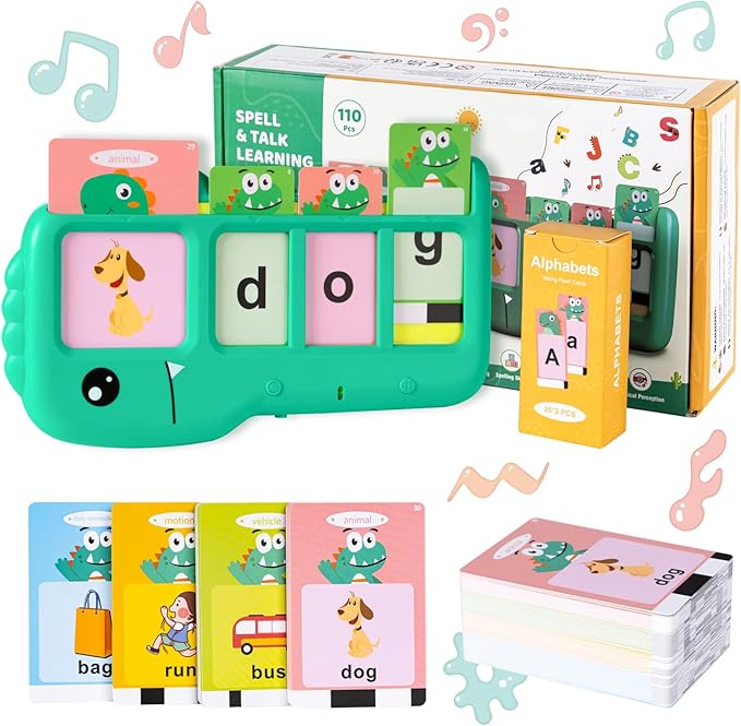 Talking Flash Cards for Toddlers Learning: Alphabet Learning Toys - Matching Spelling Games with 224 Sight Words - Montessori Toys for 3 4 5 6 Years Old Kids