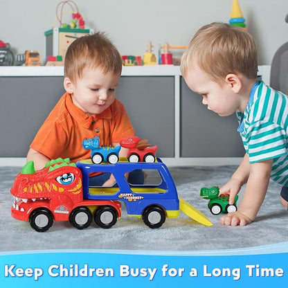 SEPHIX Dinosaur Trucks Toys for Kids Age 2-4 - Toddler Car Toys for 2 3 4 Year Old Boy Birthday Gifts 3-5