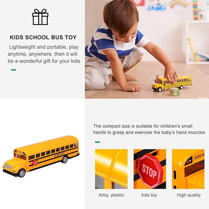 NUOBESTY Toddler Toys Toddler Toys Infant Toys Playset Bus Model 1Pc Yellow