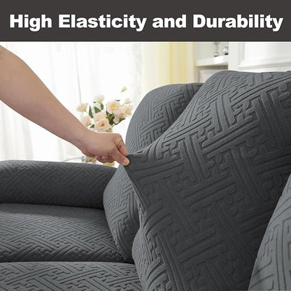 NORTHERN BROTHERS Recliner Chair Covers, Loveseat Chair Covers, Covers for Reclining Chairs, Recliner Couch Cover 2 Seat, Dark Gray