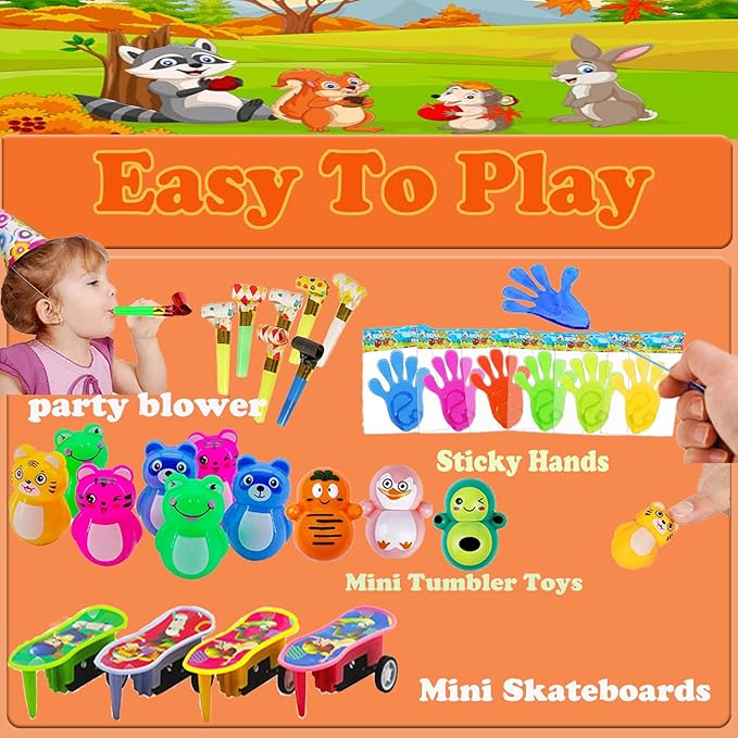 YOAUSHY 117 Pcs Party Favors for Kids, Treasure Box Toys for Classroom, Prizes Box Toys Classroom, Goodie Bags Stuffer Pinata Fillers, Treasure Chest Toys