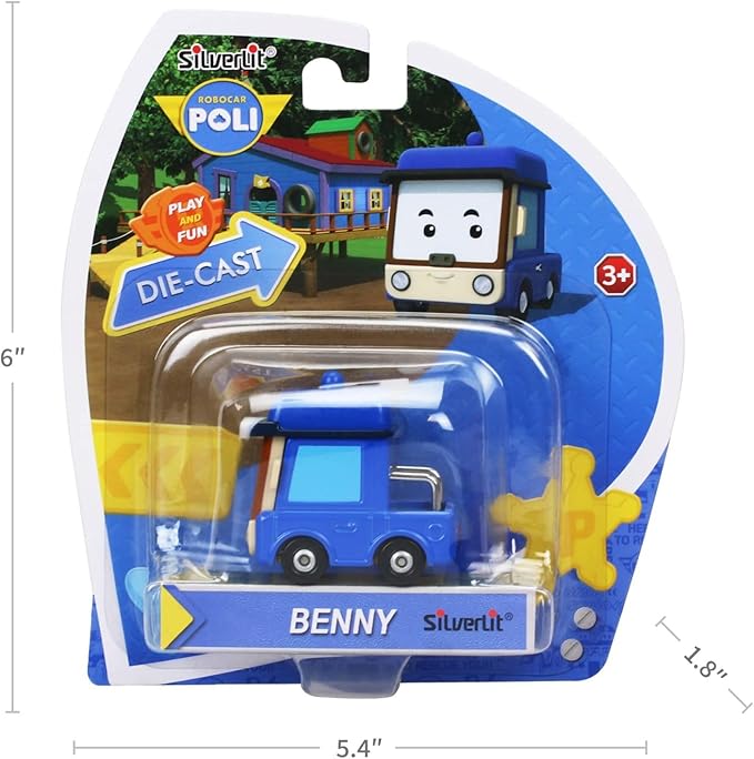 Robocar Poli, Benny DIE-CAST Metal Toy Cars 1-5 Boys