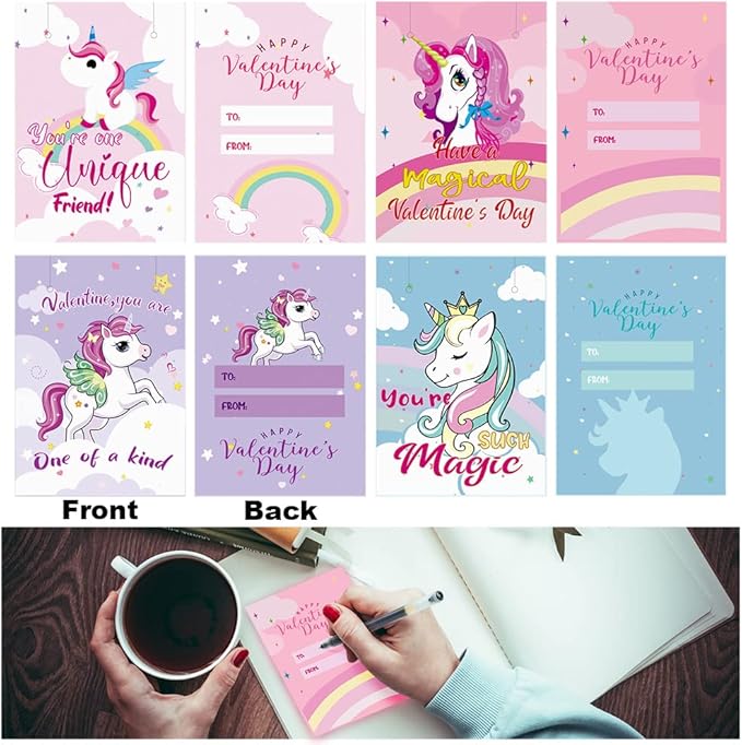 UMEELR Valentines Unicorn Bracelets with Cards ,28 Pack Princess Valentine Beaded Bracelet for Girls Kids Valentines Day Gifts Exchange Classroom Prizes Parties Goodie Bag Gifts