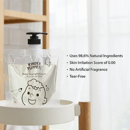 Korean Baby Shampoo & Bath with Natural Surfactants | Gentle Wash for Eczema, Cradle Cap 11.15 Fl.
