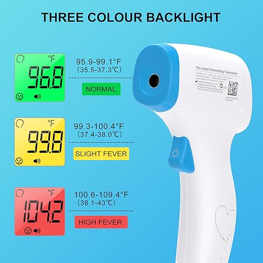 Digital Thermometer for Adults and Kids, No Touch Forehead Thermometer for Baby 2 in 1 Body