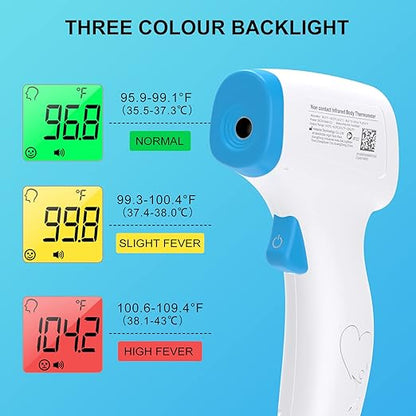 Digital Thermometer for Adults and Kids, No Touch Forehead Thermometer for Baby 2 in 1 Body