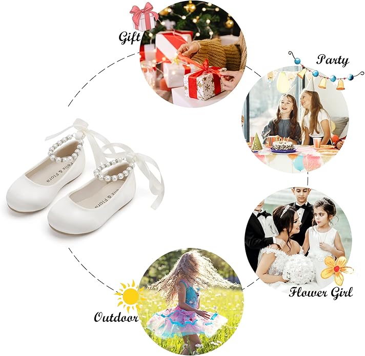 Felix & Flora Girls Toddler Little Ballet Shoes - Flower