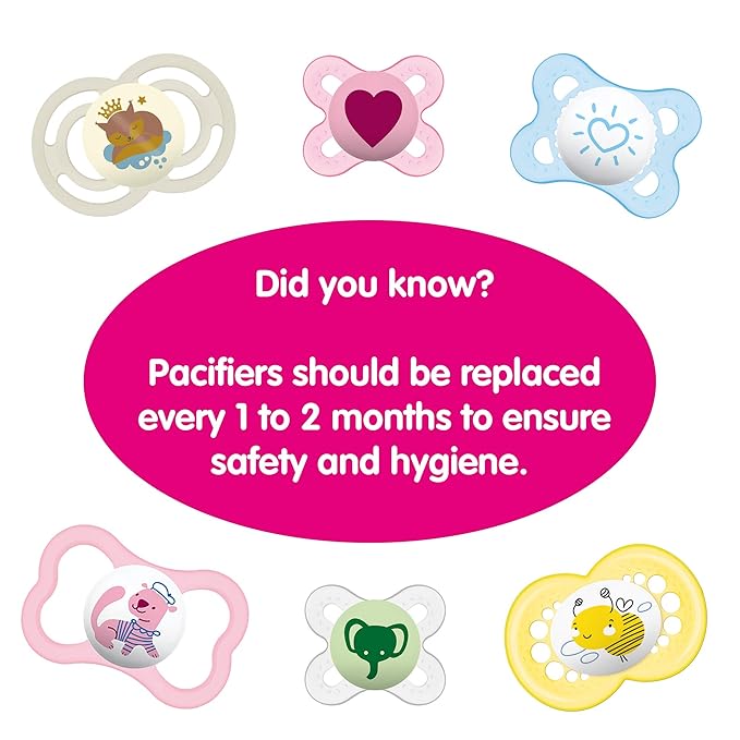 MAM Air Day & Night Baby Pacifier, for Sensitive Skin 3 Pack, 16+ Months, Girl,3 Count 1)