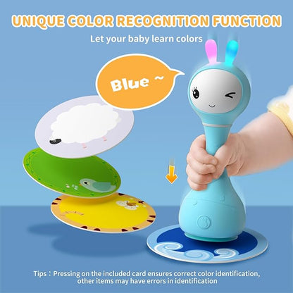 alilo Smarty Bunny Baby Rattle Musical Light Up Toys, Infants Newborns Baby Toys 0-3-6-12-18-24 Months 1 Year 4 Music 9 Color