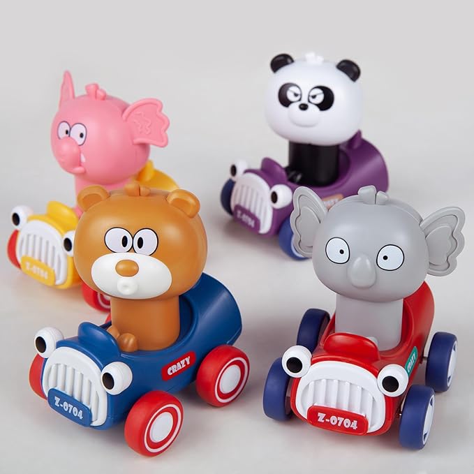 Animal Car Toy Press and Go Toy Cars for 1 2 3 Year Old,Birthday Gift for Toddlers 1-3 1 Year 12 18 4