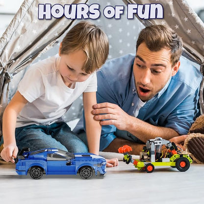 WISEPLAY Build Your Own RC Car Kit for Kids | 325-Pieces STEM Building Toys for Boys and Girls | Perfect Christmas & Birthday Gift for 6-10 Year Olds (Blue)