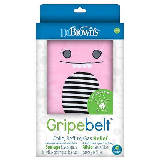 Dr. Brown's Gripebelt Heated Belly Band, Soothe Baby's Tummy with Gentle Warmth and Compression 3m+, Pink