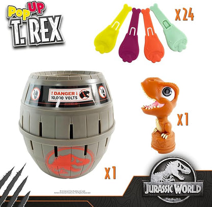 TOMY Pop Up T-Rex Kids Game - Family and Preschool Kids Games for Family Game Night - Kids Activities and Jurassic World Toys - Girls and Boys Games - 2-4 Players - Ages 4 Years and Up