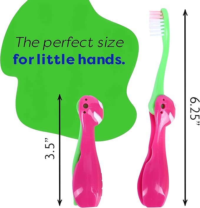 Kids Travel Toothbrush, Soft Toddler Toothbrush, Child Travel Toothbrush Gentle Bristles For Home, School, Camp, Sleepovers, Kids Folding Toothbrush Handles For Tiny Hands Boys and Girls (3 Pack)