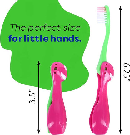 Kids Travel Toothbrush, Soft Toddler Toothbrush, Child Travel Toothbrush Gentle Bristles For Home, School, Camp, Sleepovers, Kids Folding Toothbrush Handles For Tiny Hands Boys and Girls (3 Pack)