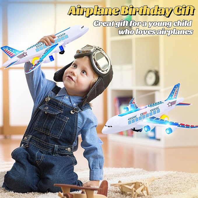 Airplane Toys for Toddlers, Musical Plane Toy for Toddlers 3-7 8 9Years Old