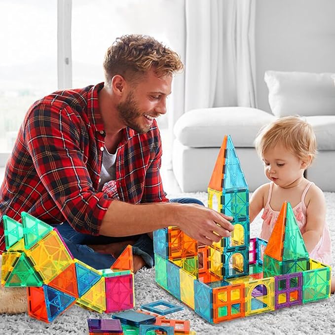 Bmag Magnetic Tiles Toys for Kids, Starter Set 3D Magnet Building Blocks Construction Playboards, STEM Learning Educational Toddlers Toy Gift for 3+ Year Old Boys and Girls