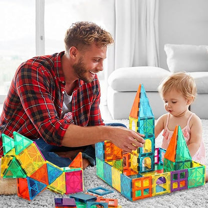 Bmag Magnetic Tiles Toys for Kids, Starter Set 3D Magnet Building Blocks Construction Playboards, STEM Learning Educational Toddlers Toy Gift for 3+ Year Old Boys and Girls
