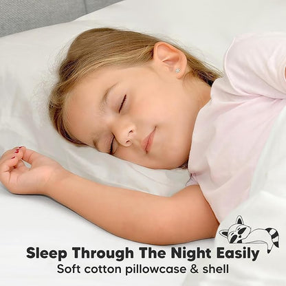 Toddler Pillow with Pillowcase - 13x18 My Little Dreamy Pillow, Organic Cotton Toddler Pillows for Sleeping, Kids Pillow, Travel Pillows, Mini Pillow, Nursery Pillow, Toddler Bed Pillow (Clay)