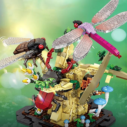 Toy Building Set, The Insect Flowers Collection 6 in 1 Model Kit Bricks Set, Creative Insects Building Block Sets, Hobbies Christmas Birthday Gift for Nature Lovers Adult Kids Boys Girls 8+
