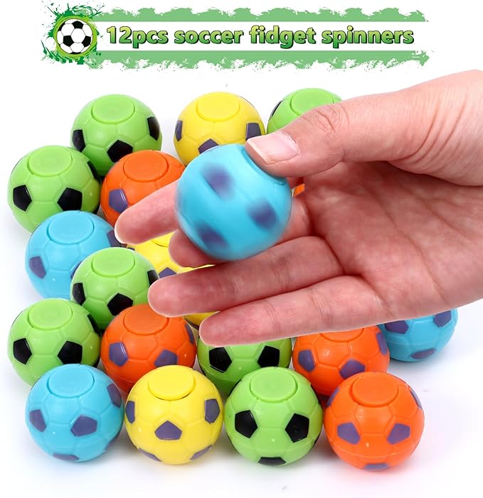 Winrayk Soccer Party Favors Birthday Supplies Soccer Goodie Bags Fidget Spinner Medal Bracelet Keychain Tattoo Sticker Kids Boys Girls Soccer Pinata Filler Sports Soccer Birthday Party Favors Supplies