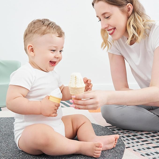 Smily Mia Freezer Teether for Babies 12-18Months,Freezable Ice Cream Toy for 6-12Months Babies 3-6Months for