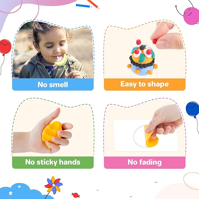 Air Dry Clay 90 Colors, Modeling Clay for Kids, Model Magic Clay, DIY Molding Clay Kit with Sculpting Tools,Soft & Non-Sticky,Art and Crafts Gift for Boys Girls Kids.