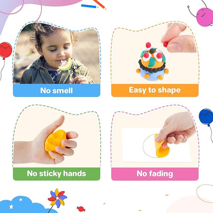 Air Dry Clay 42 Colors, Modeling Clay for Kids, DIY Model Magic Clay, Molding Clay Kit with Sculpting Tools, Non-Sticky Soft and Super Light, Arts and Crafts Gift for Boys Girls Kids.
