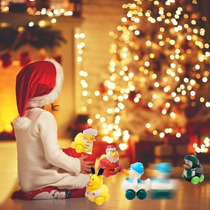 12 Pcs Christmas Rubber Ducks Cars Soft Bath Toy Vehicles for Babies Kids Girls Boys Birthday Gifts,Christmas Party Favors