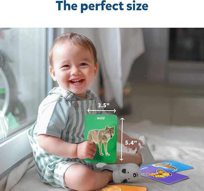Skillmatics Thick Flash Cards for Toddlers - First 100 Animals, Montessori Toys, Preschool Learning Activities, Learning Aids, Gifts for Kids Ages 1, 2, 3, 4 Years