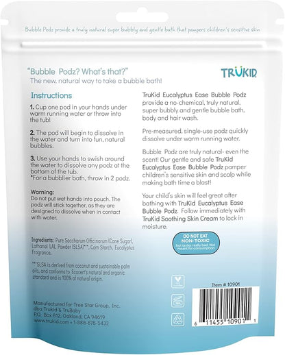 TruKid Bubble Podz Bubble Bath for Baby & Kids, Gentle Refreshing Bath Bomb for Sensitive Skin 7 for (24 Podz)