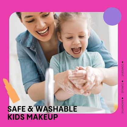 Tomons Kids Makeup Kit for Girl Real Washable Cosmetic Toy Beauty Set, Birthday Toys Gift for 3 4 5 6 7 8 9 10 Year Girls