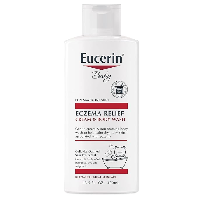 Eucerin Baby Skin Care Set for Eczema-Prone Skin with Colloidal Oatmeal (Skin Protectant), Fragrance Free 13.5 Fl 8 Oz